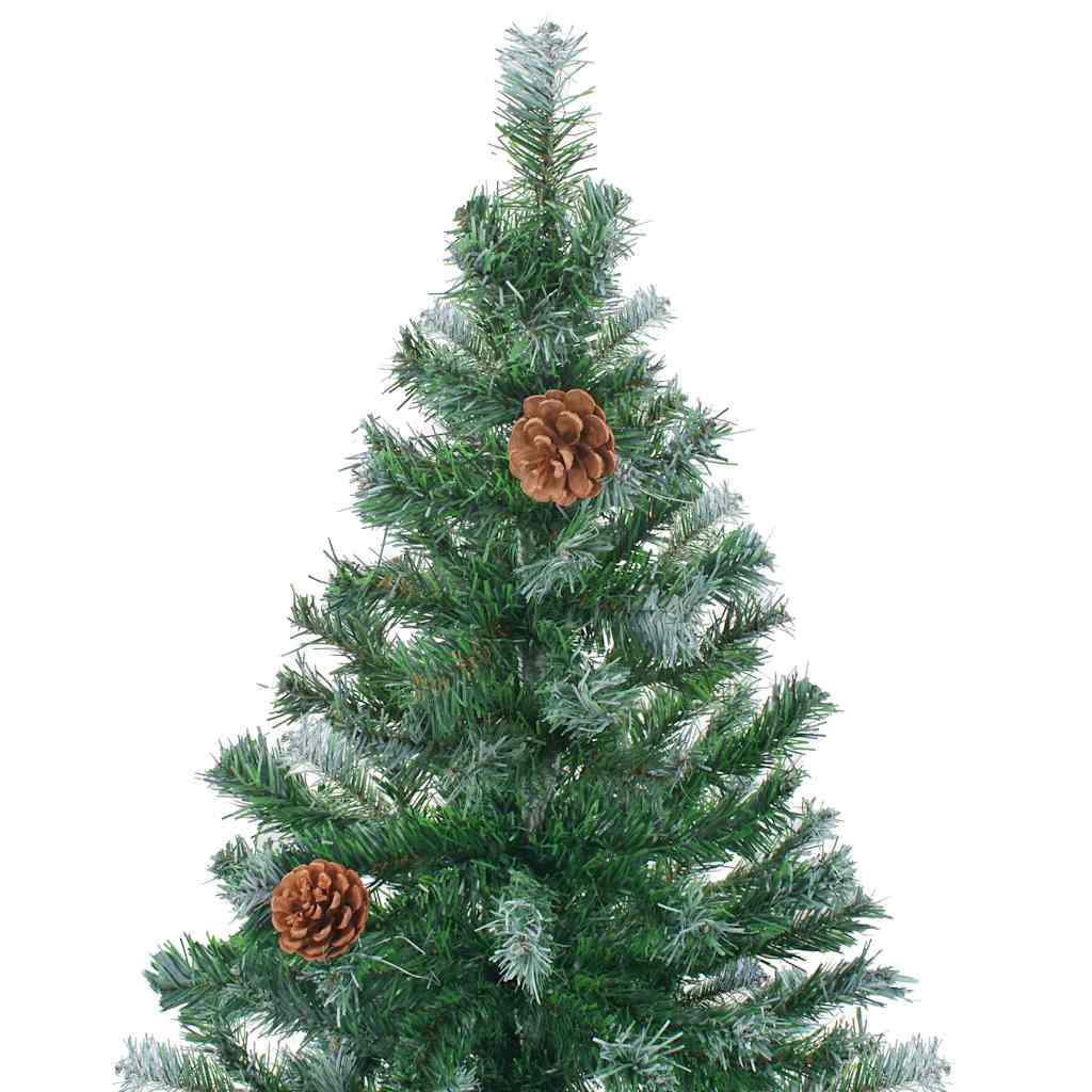 vidaXL Brad Crăciun artificial pre-iluminat globuri/conuri pin 180 cm vidaXL Brad Crăciun artificial pre-iluminat globuri/conuri pin 180 cm