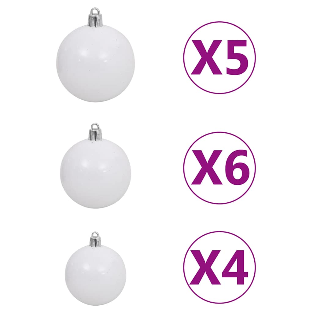 vidaXL Brad Crăciun artificial pre-iluminat globuri/conuri pin 180 cm vidaXL Brad Crăciun artificial pre-iluminat globuri/conuri pin 180 cm