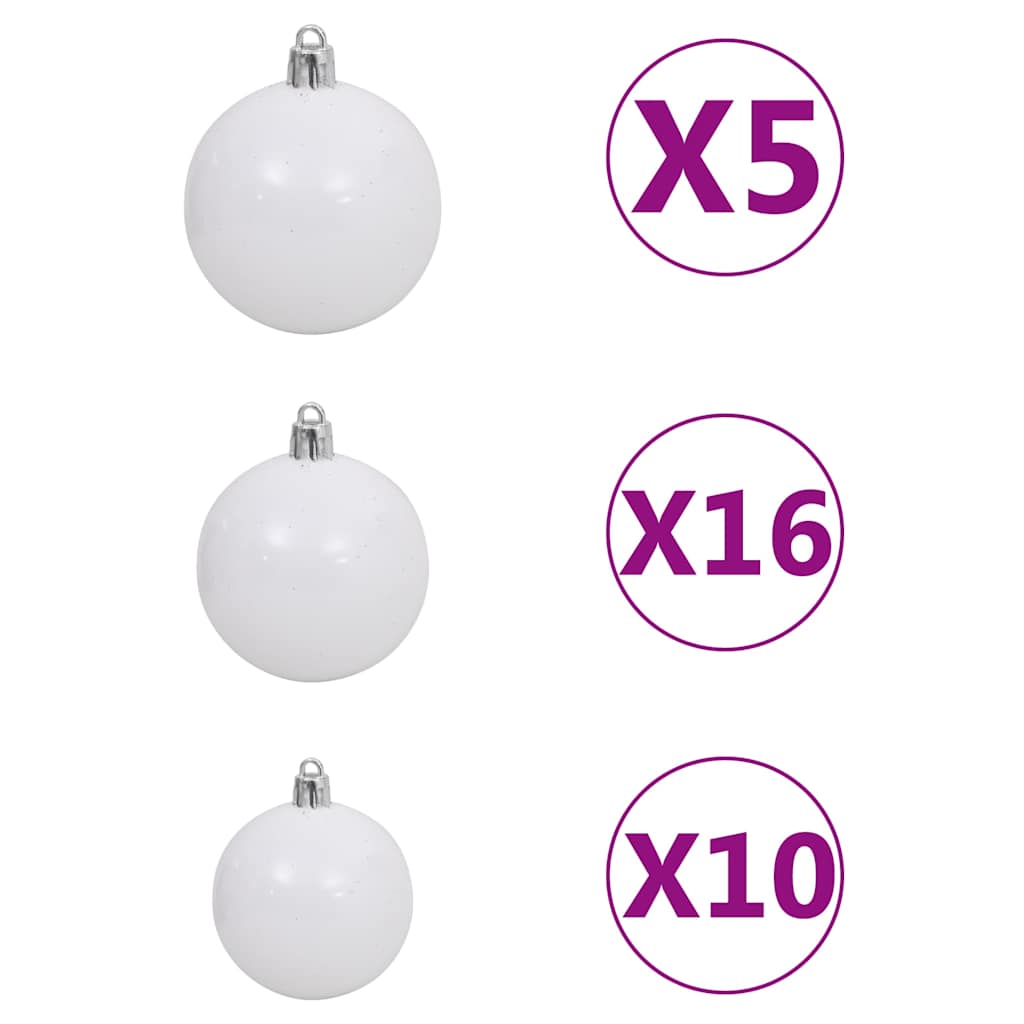 vidaXL Brad Crăciun artificial pre-iluminat globuri/conuri pin 210 cm vidaXL Brad Crăciun artificial pre-iluminat globuri/conuri pin 210 cm