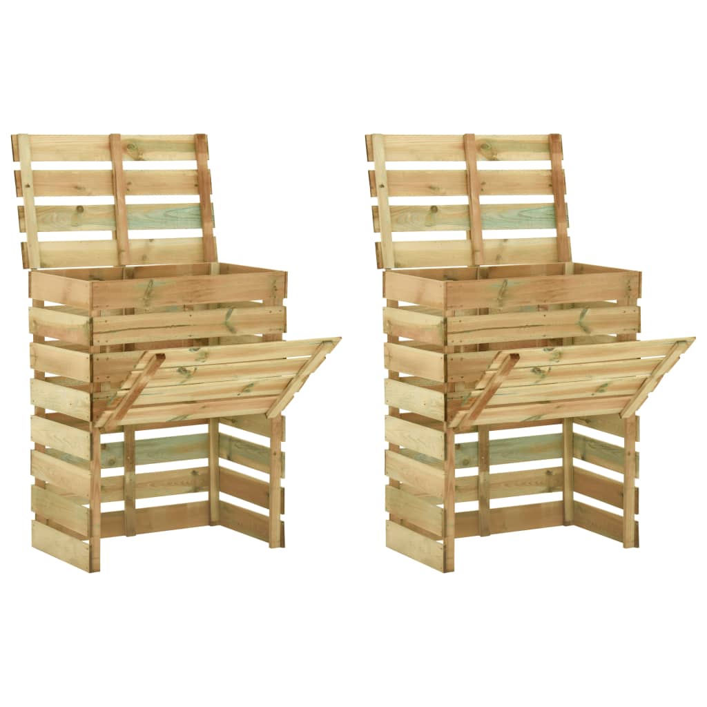 vidaXL Compostor grădină din șipci 2 buc. 80x50x100 cm lemn pin tratat vidaXL Compostor grădină din șipci 2 buc. 80x50x100 cm lemn pin tratat