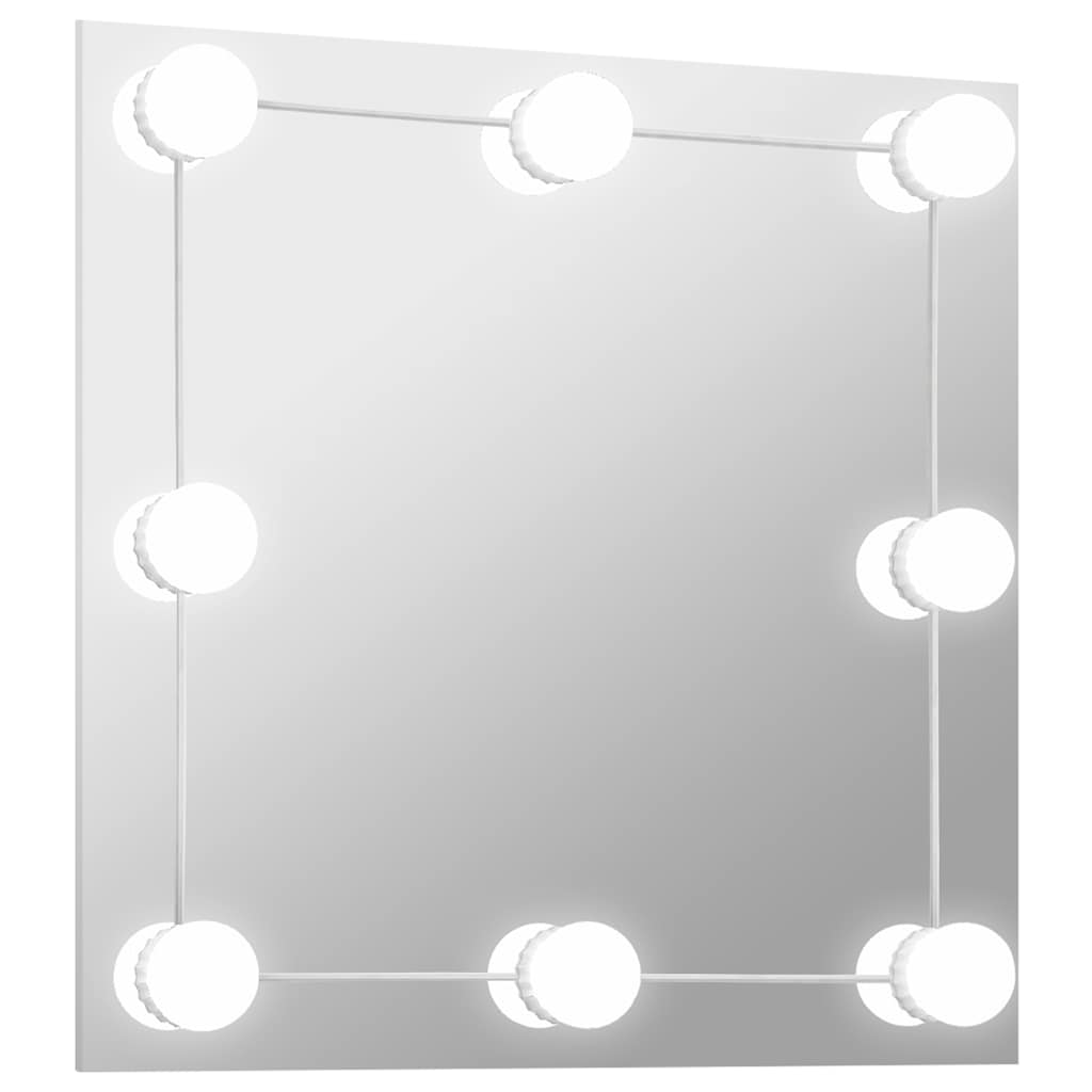 vidaXL Oglindă de perete cu lumini LED, sticlă, pătrată vidaXL Oglindă de perete cu lumini LED, sticlă, pătrată