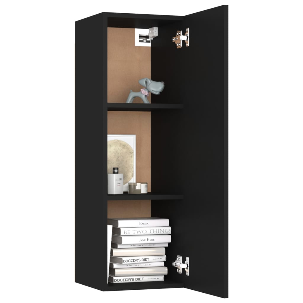 vidaXL Set dulapuri TV, 8 piese, negru, lemn prelucrat vidaXL Set dulapuri TV, 8 piese, negru, lemn prelucrat