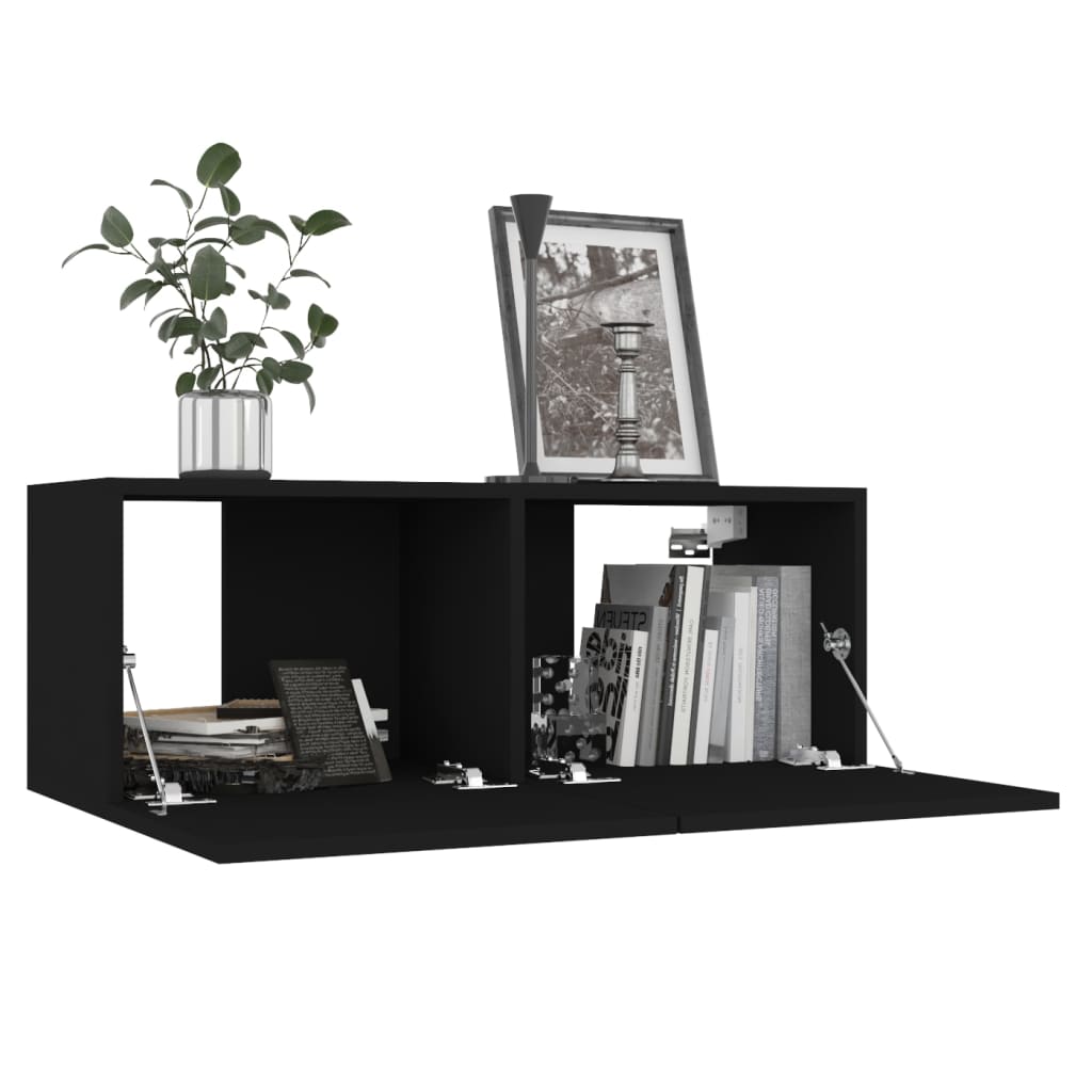 vidaXL Set dulapuri TV, 6 buc., negru, lemn prelucrat vidaXL Set dulapuri TV, 6 buc., negru, lemn prelucrat