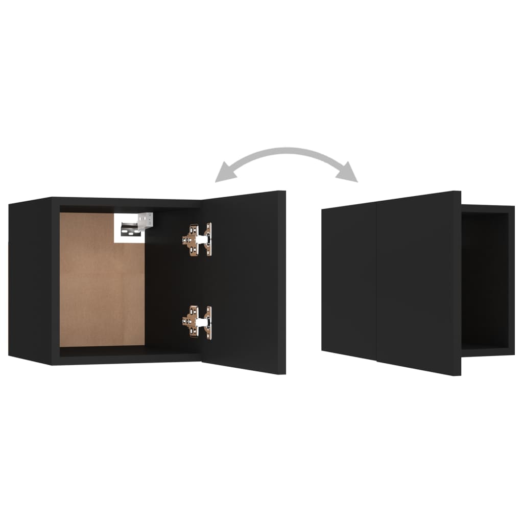 vidaXL Set dulapuri TV, 6 buc., negru, lemn prelucrat vidaXL Set dulapuri TV, 6 buc., negru, lemn prelucrat