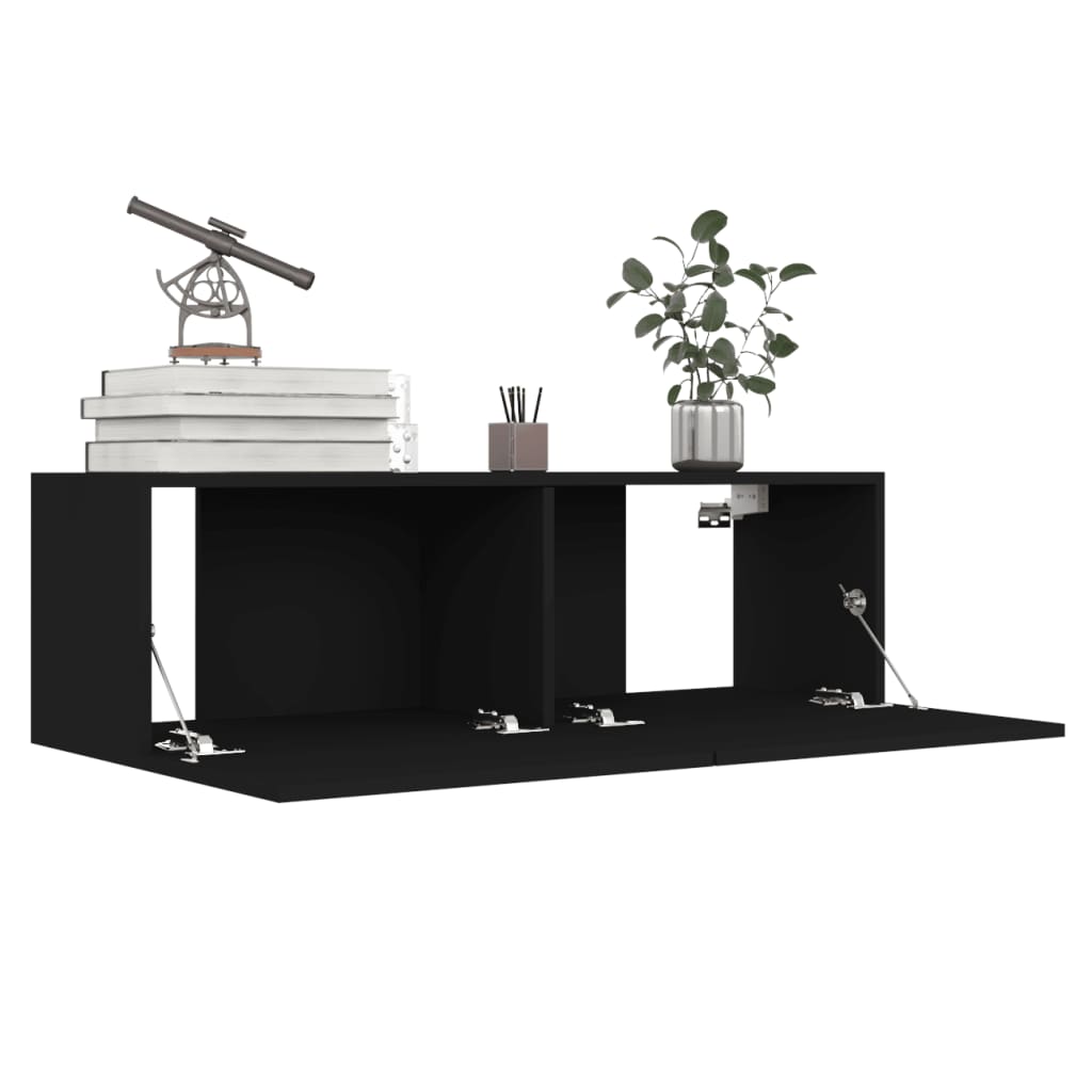 vidaXL Set dulapuri TV, 8 piese, negru, lemn prelucrat