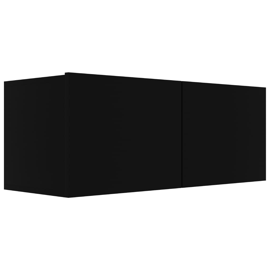 vidaXL Set dulapuri TV, 7 piese, negru, lemn prelucrat