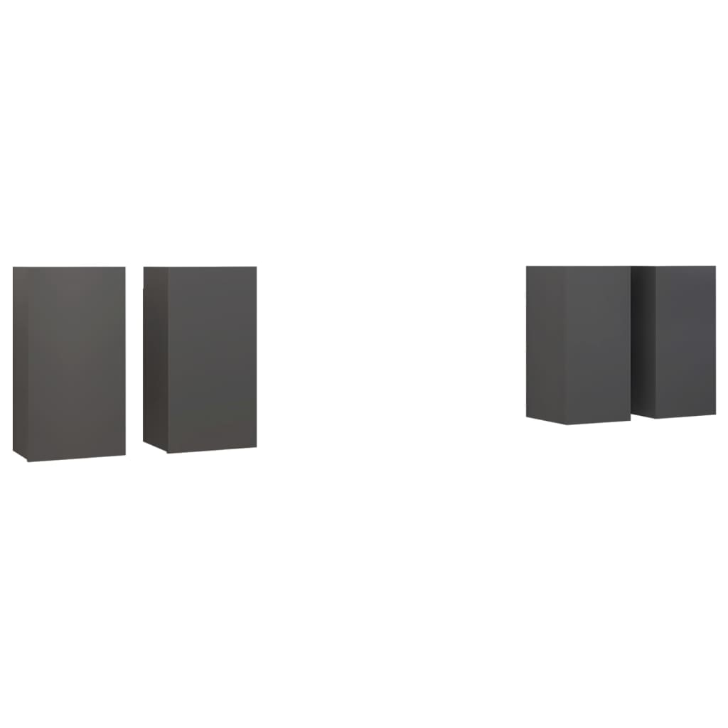 vidaXL Dulapuri TV, 4 buc., gri, 30,5x30x60 cm, lemn prelucrat