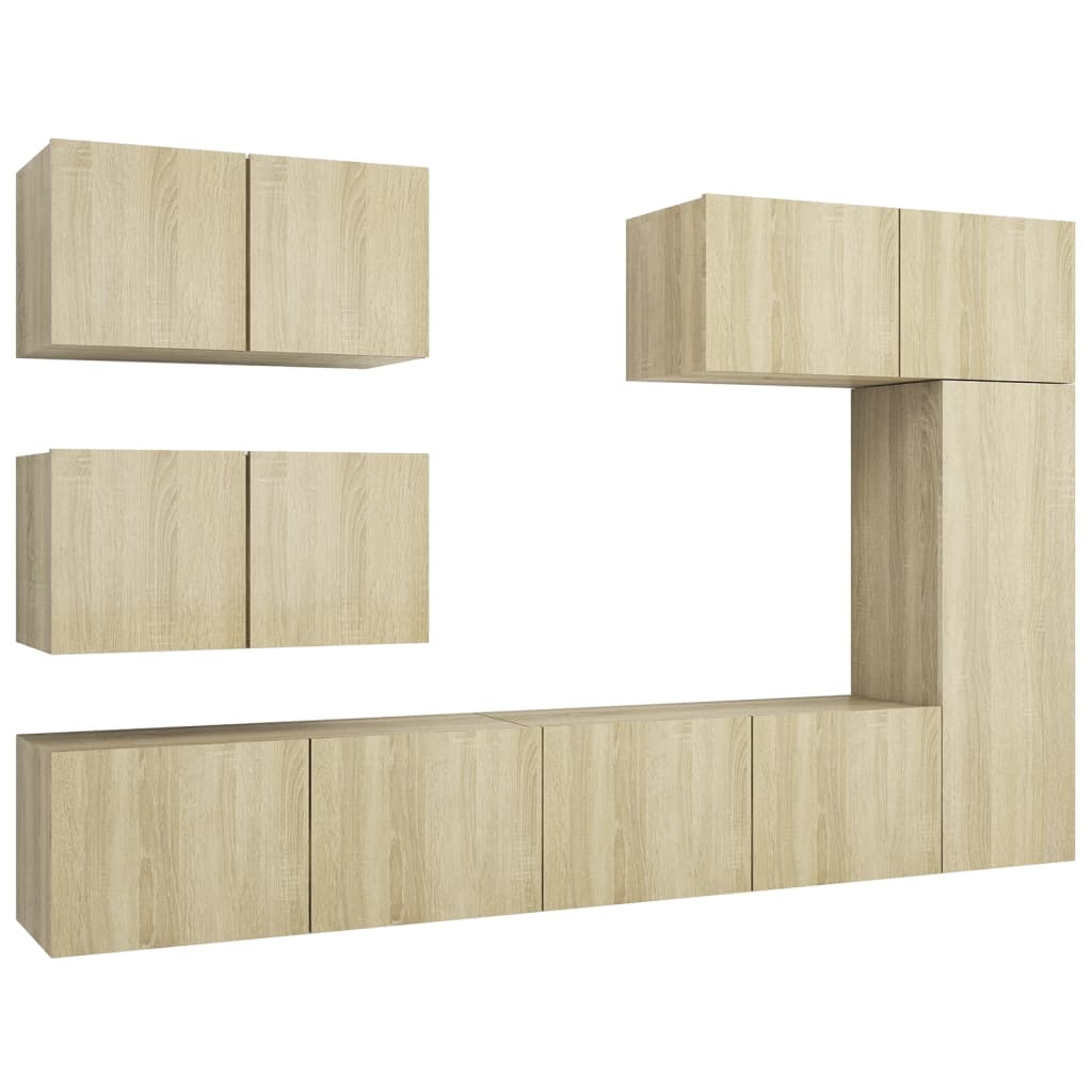 vidaXL Set dulapuri TV, 6 piese, stejar sonoma, lemn prelucrat