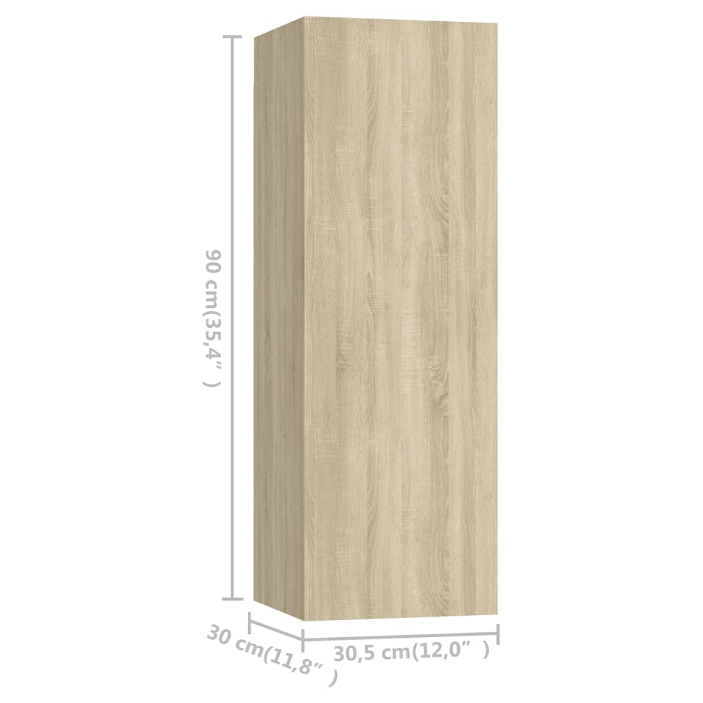 vidaXL Dulapuri TV 4 buc. stejar Sonoma 30,5x30x90 cm, lemn prelucrat