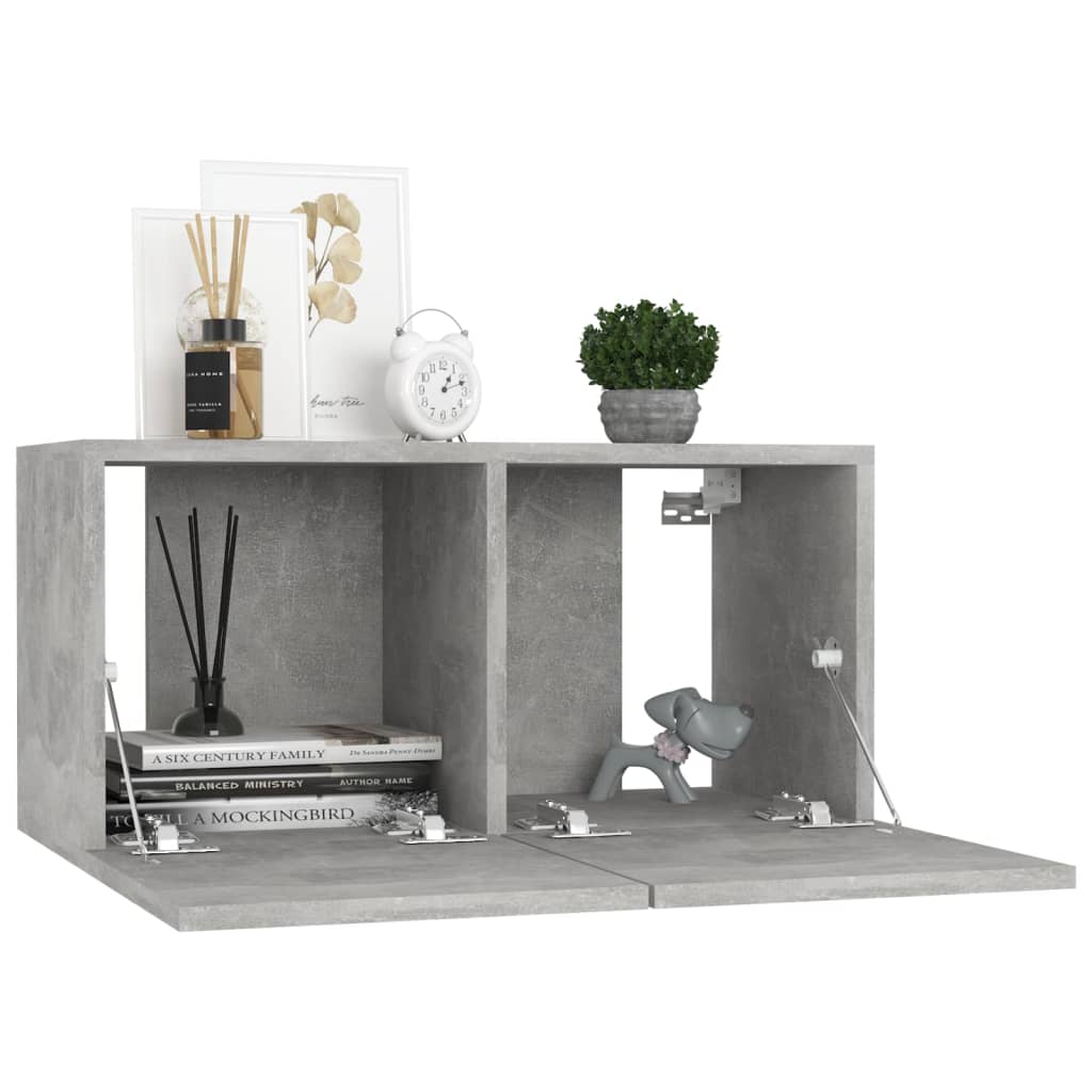 vidaXL Set dulap TV, 5 piese, gri beton, lemn prelucrat vidaXL Set dulap TV, 5 piese, gri beton, lemn prelucrat