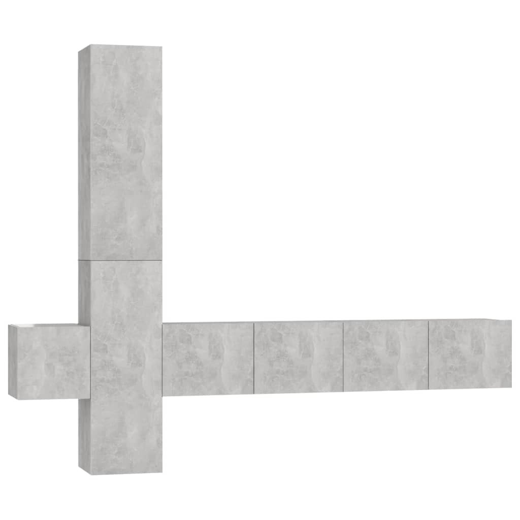 vidaXL Set de dulapuri TV, 5 buc., gri beton, lemn prelucrat