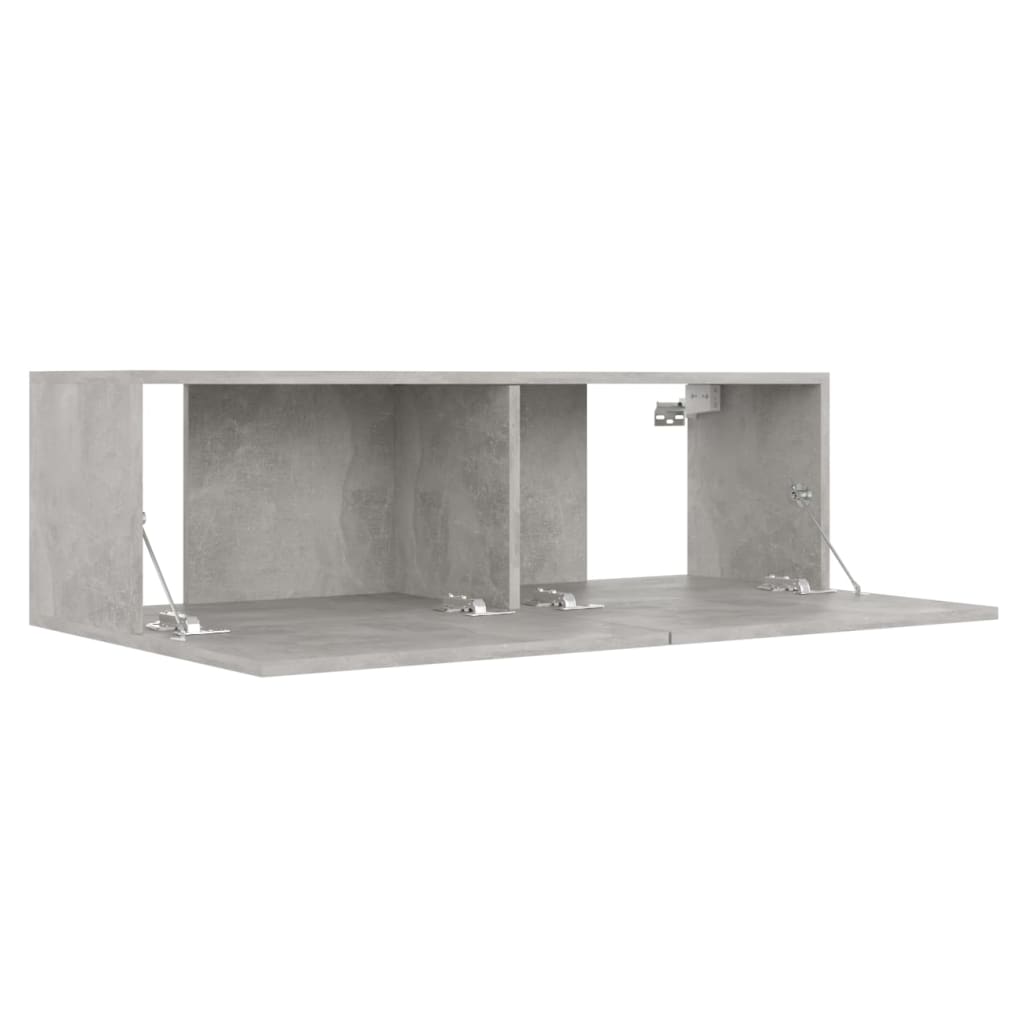 vidaXL Set de dulapuri TV, 3 piese, gri beton, lemn prelucrat vidaXL Set de dulapuri TV, 3 piese, gri beton, lemn prelucrat