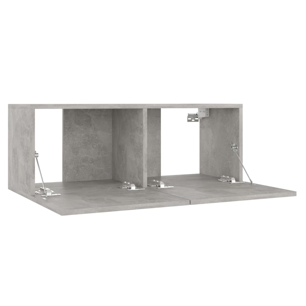 vidaXL Set de dulapuri TV, 3 piese, gri beton, lemn prelucrat vidaXL Set de dulapuri TV, 3 piese, gri beton, lemn prelucrat