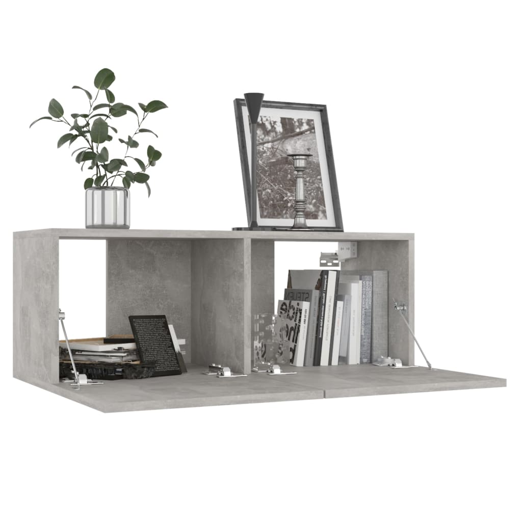 vidaXL Set de dulapuri TV, 6 piese, gri beton, lemn prelucrat vidaXL Set de dulapuri TV, 6 piese, gri beton, lemn prelucrat