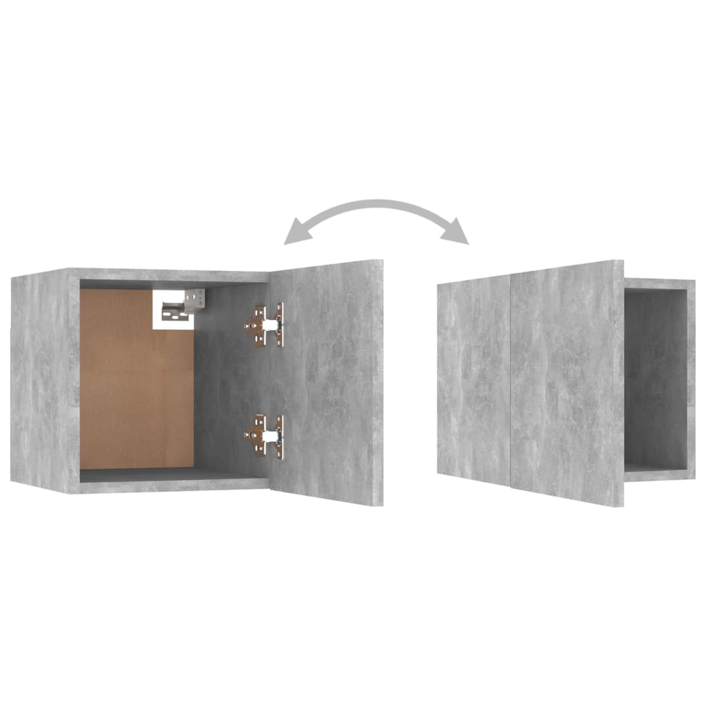 vidaXL Set dulap TV, 6 piese, gri beton, lemn prelucrat vidaXL Set dulap TV, 6 piese, gri beton, lemn prelucrat