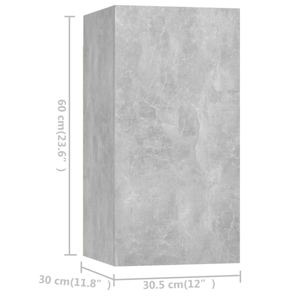 vidaXL Set de dulapuri TV, 4 piese, gri beton, lemn prelucrat vidaXL Set de dulapuri TV, 4 piese, gri beton, lemn prelucrat
