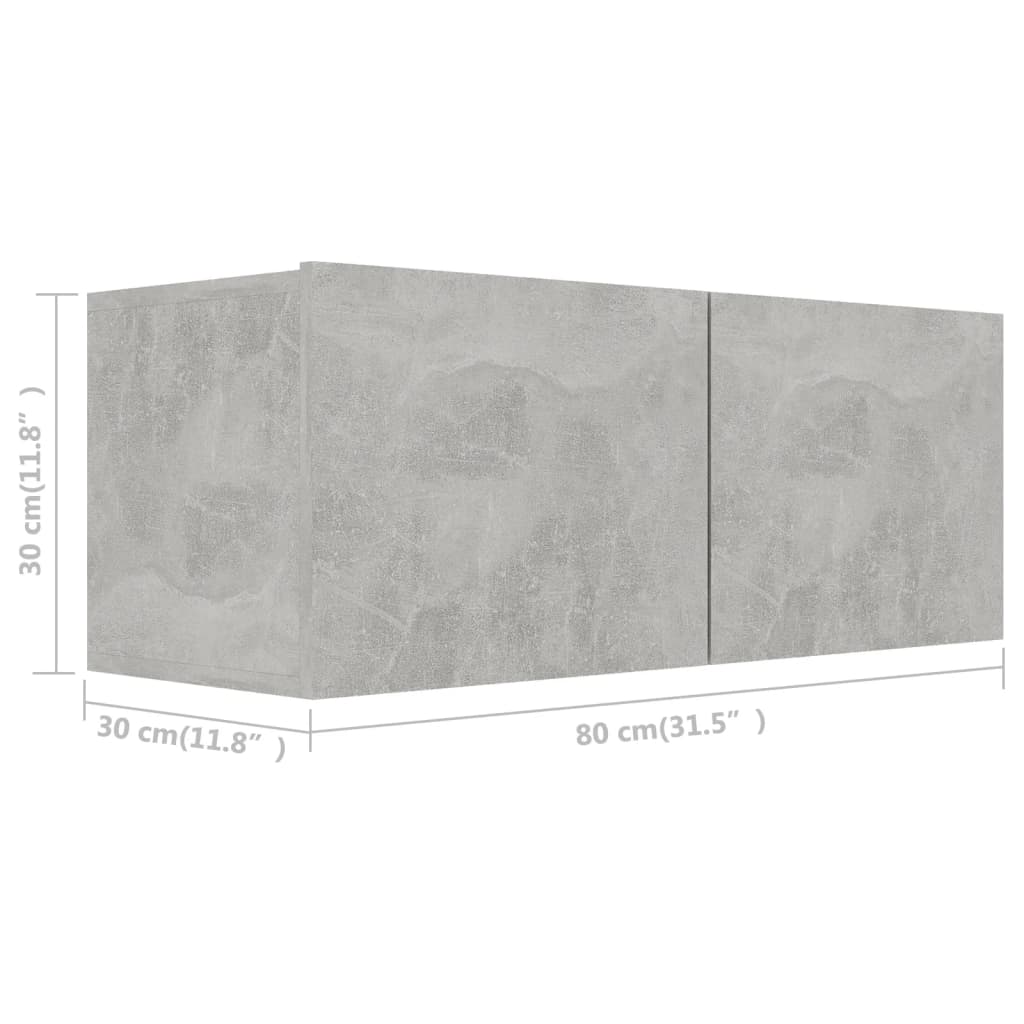 vidaXL Set de dulapuri TV, 2 piese, gri beton, lemn prelucrat
