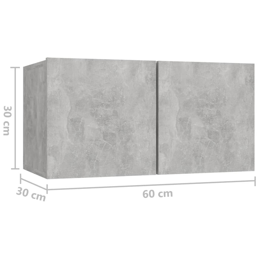 vidaXL Set de dulapuri TV, 7 piese, gri beton, lemn prelucrat vidaXL Set de dulapuri TV, 7 piese, gri beton, lemn prelucrat