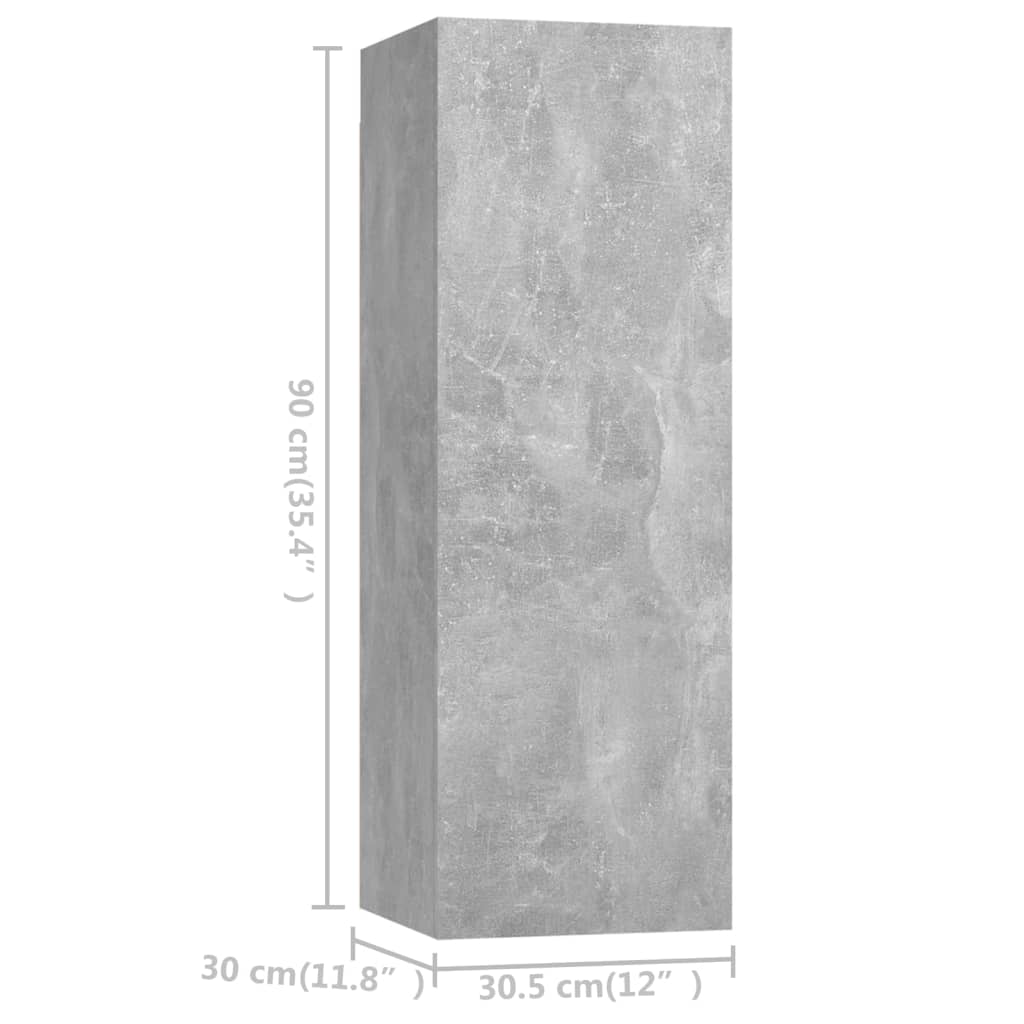 vidaXL Set de dulapuri TV, 8 piese, gri beton, lemn prelucrat vidaXL Set de dulapuri TV, 8 piese, gri beton, lemn prelucrat