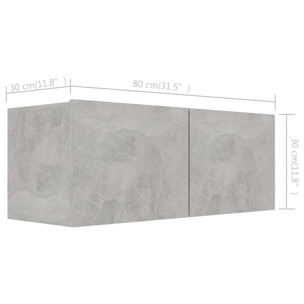 vidaXL Set de dulapuri TV, 6 piese, gri beton, lemn prelucrat vidaXL Set de dulapuri TV, 6 piese, gri beton, lemn prelucrat