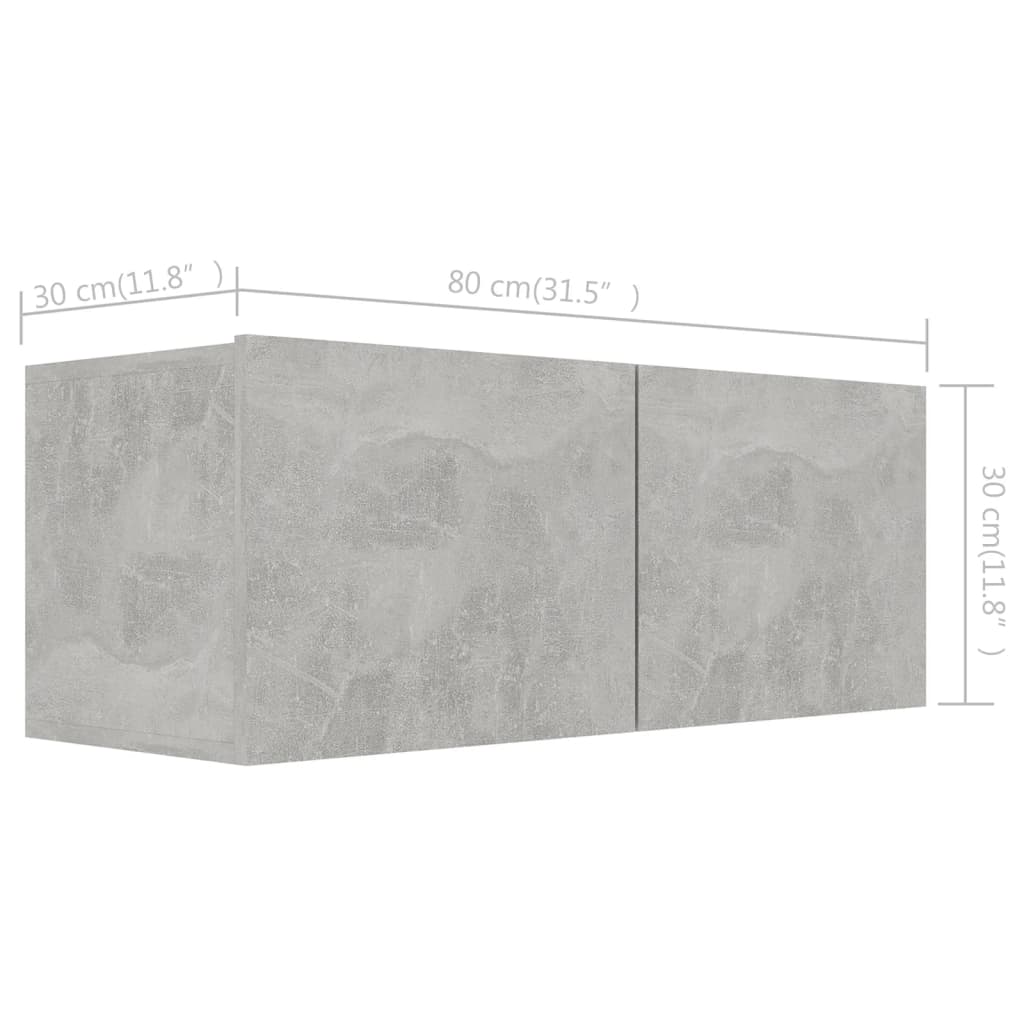 vidaXL Set de dulapuri TV, 6 piese, gri beton, lemn prelucrat vidaXL Set de dulapuri TV, 6 piese, gri beton, lemn prelucrat