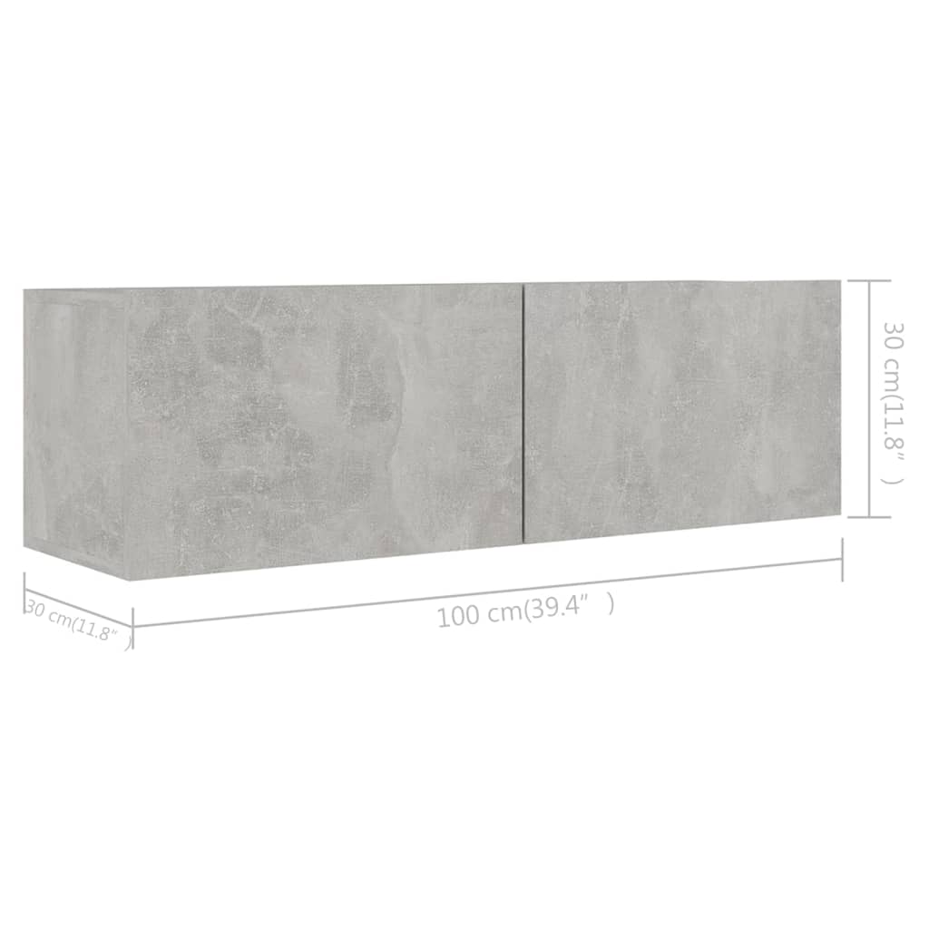 vidaXL Set de dulapuri TV, 6 piese, gri beton, lemn prelucrat vidaXL Set de dulapuri TV, 6 piese, gri beton, lemn prelucrat