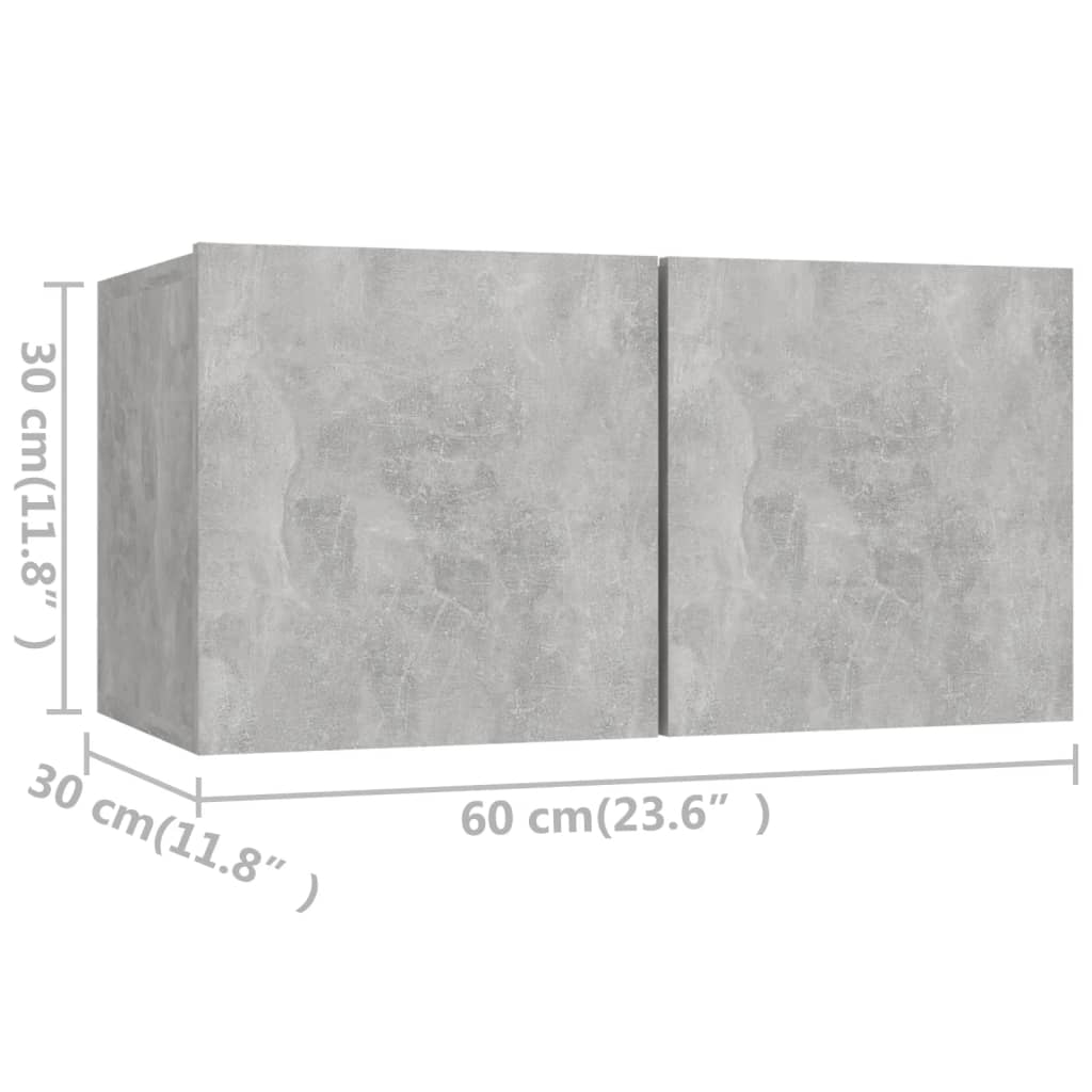 vidaXL Set de dulapuri TV, 6 piese, gri beton, lemn prelucrat