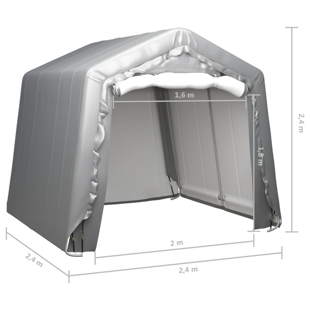 vidaXL Cort de depozitare, gri, 240x240 cm, oțel vidaXL Cort de depozitare, gri, 240x240 cm, oțel