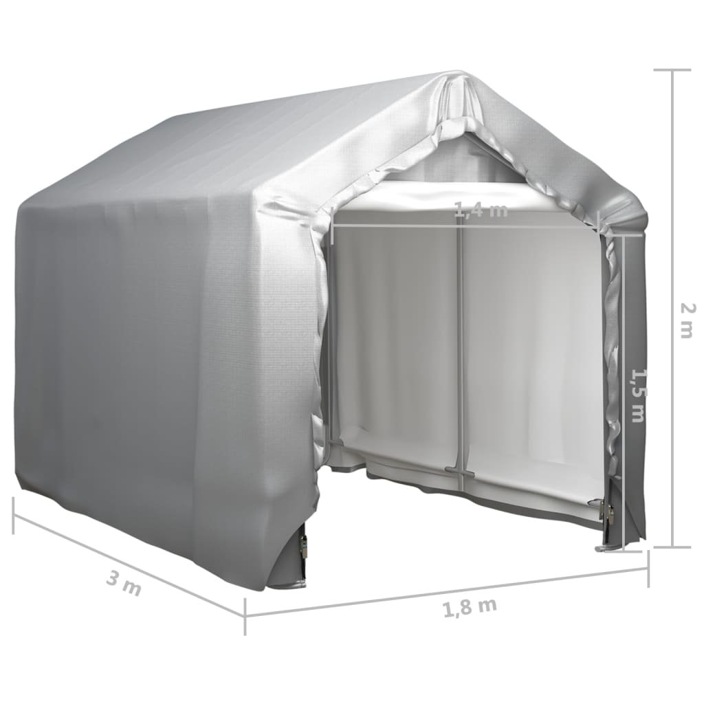 vidaXL Cort de depozitare, gri, 180x300 cm, oțel vidaXL Cort de depozitare, gri, 180x300 cm, oțel
