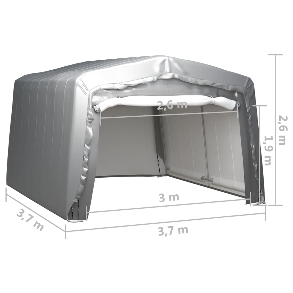 vidaXL Cort de depozitare, gri, 370x370 cm, oțel vidaXL Cort de depozitare, gri, 370x370 cm, oțel
