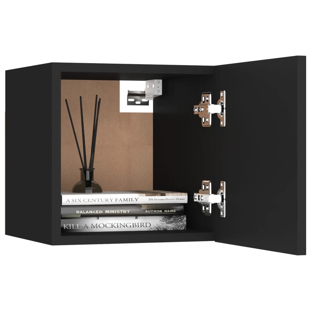 vidaXL Noptiere, 2 buc., negru, 30,5x30x30 cm, lemn prelucrat vidaXL Noptiere, 2 buc., negru, 30,5x30x30 cm, lemn prelucrat