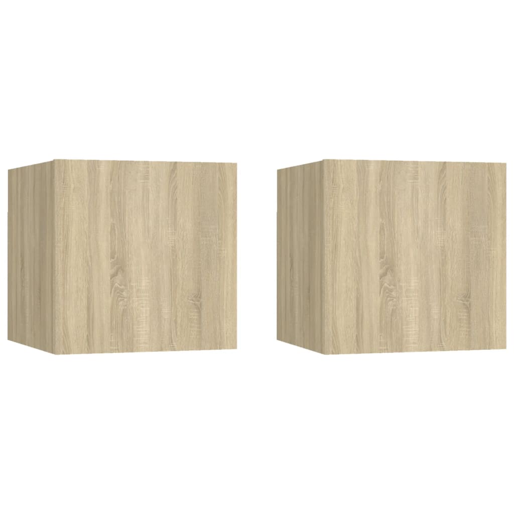 vidaXL Noptiere, 2 buc., stejar Sonoma, 30,5x30x30cm, lemn prelucrat vidaXL Noptiere, 2 buc., stejar Sonoma, 30,5x30x30cm, lemn prelucrat
