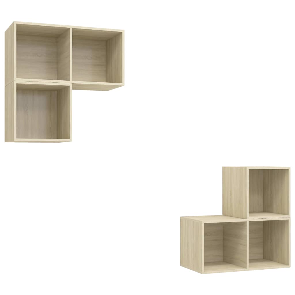 vidaXL Set de dulapuri TV, 4 piese, stejar sonoma, lemn prelucrat vidaXL Set de dulapuri TV, 4 piese, stejar sonoma, lemn prelucrat