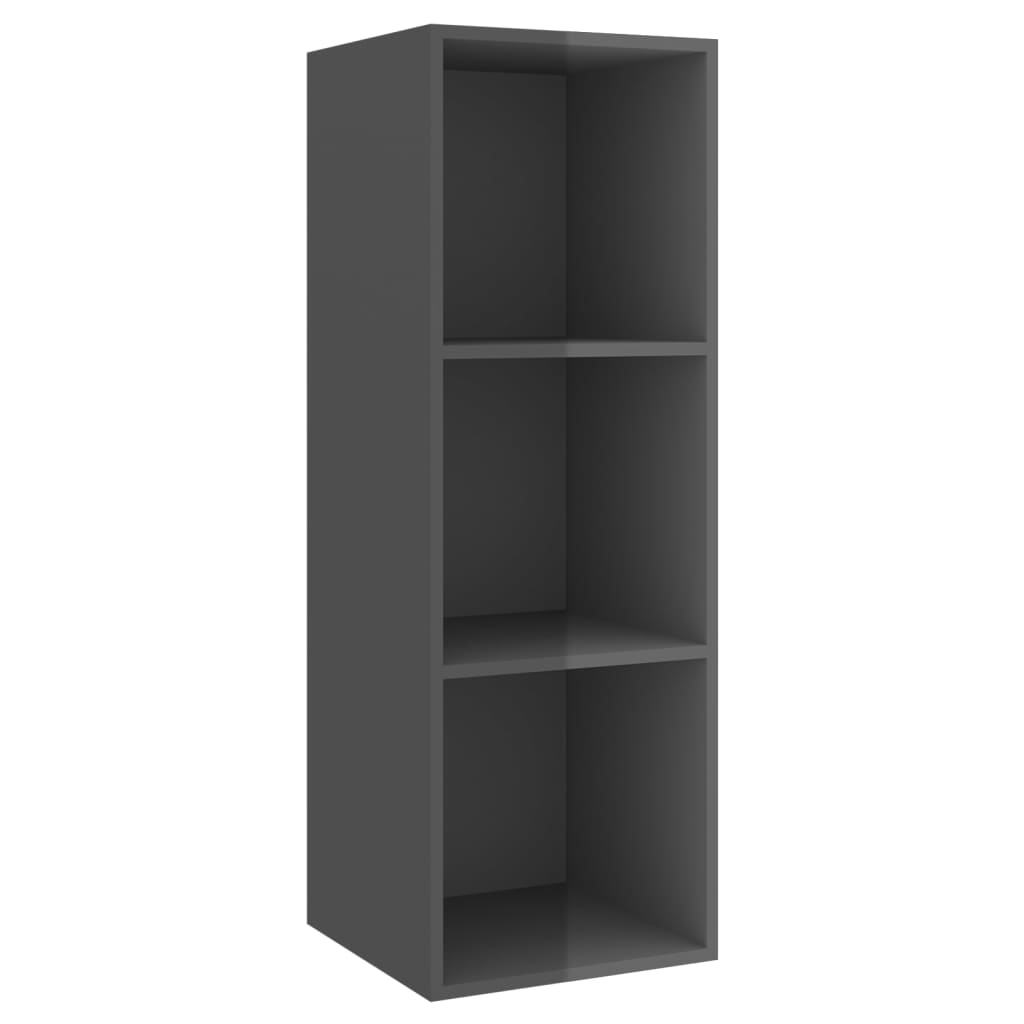 vidaXL Set de dulapuri TV, 4 piese, gri extralucios, lemn prelucrat vidaXL Set de dulapuri TV, 4 piese, gri extralucios, lemn prelucrat