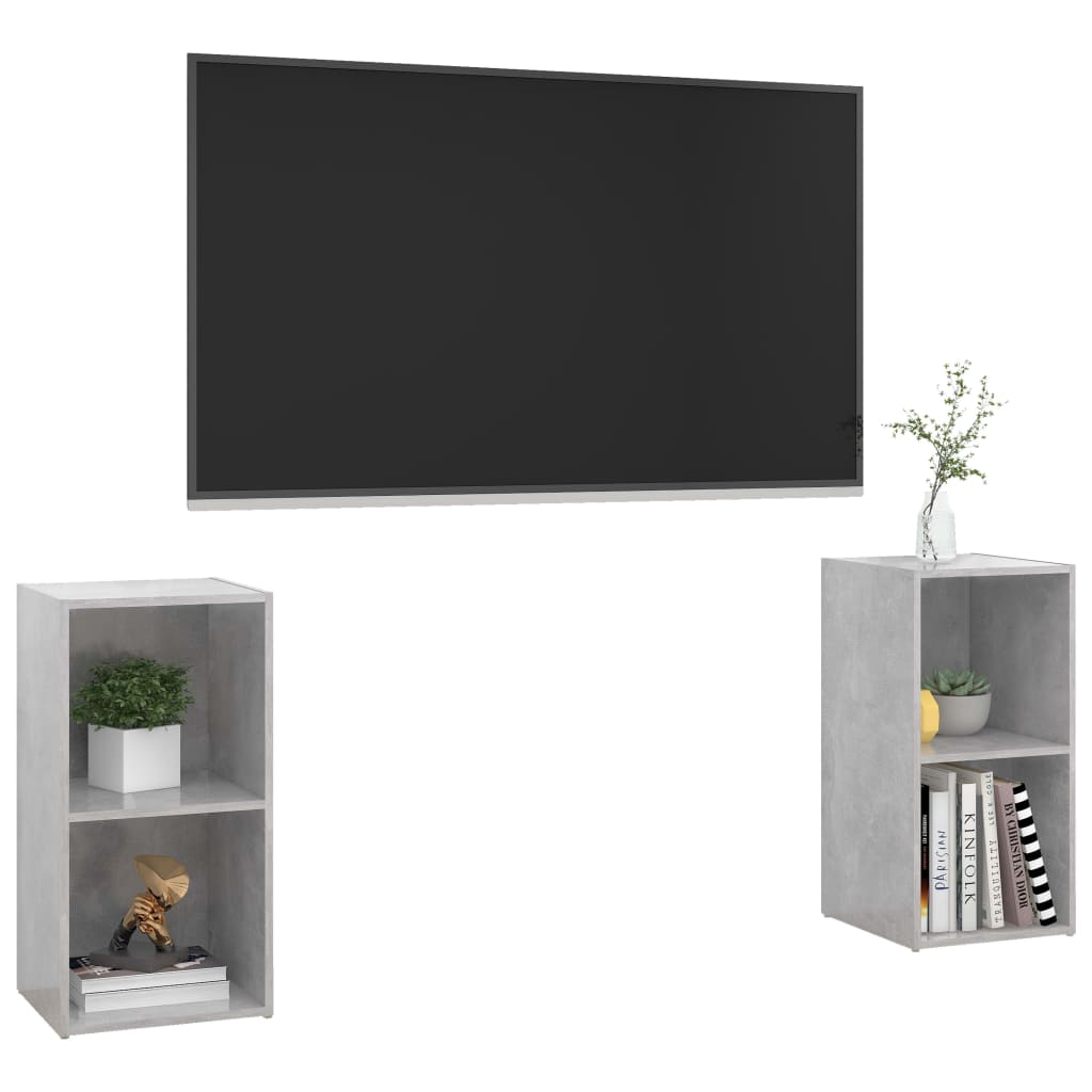 vidaXL Dulapuri TV 2 buc gri beton, 72x35x36,5 cm lemn prelucrat