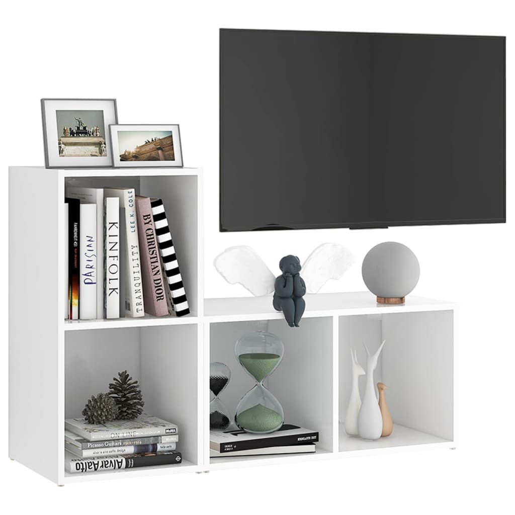 vidaXL Dulapuri TV, 2 buc., alb, 72x35x36,5 cm, lemn prelucrat