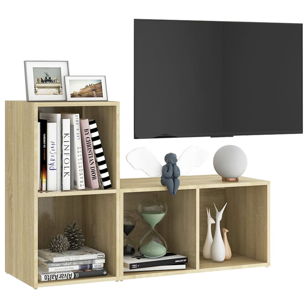vidaXL Dulapuri TV 2 buc., stejar Sonoma,72x35x36,5 cm, lemn prelucrat