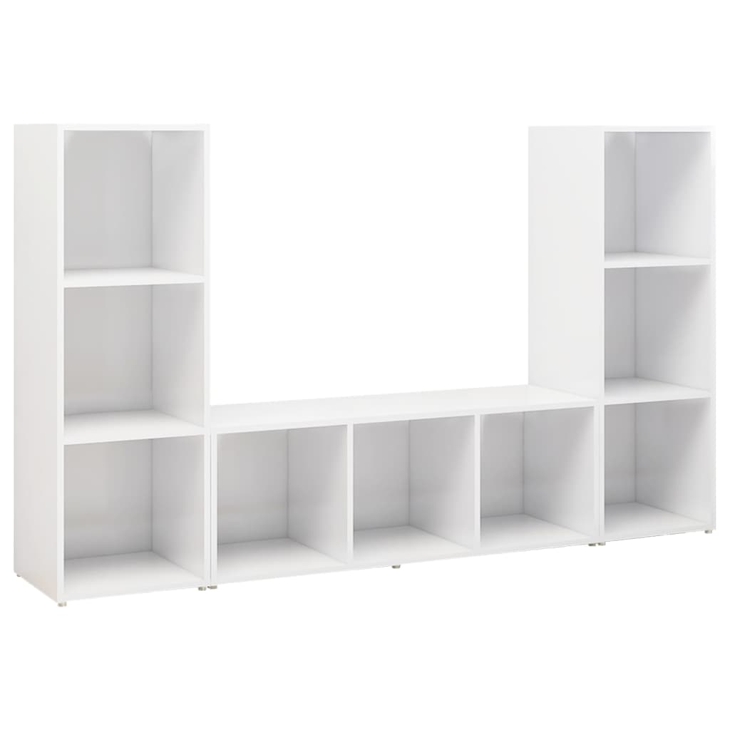 vidaXL Dulapuri TV, 2 buc., alb, 107x35x37 cm, lemn prelucrat