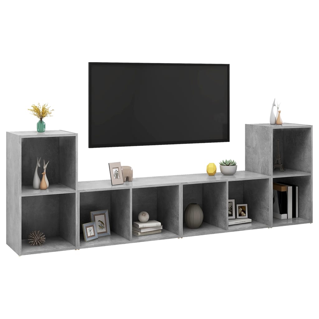 vidaXL Dulapuri TV 2 buc gri beton, 72x35x36,5 cm lemn prelucrat