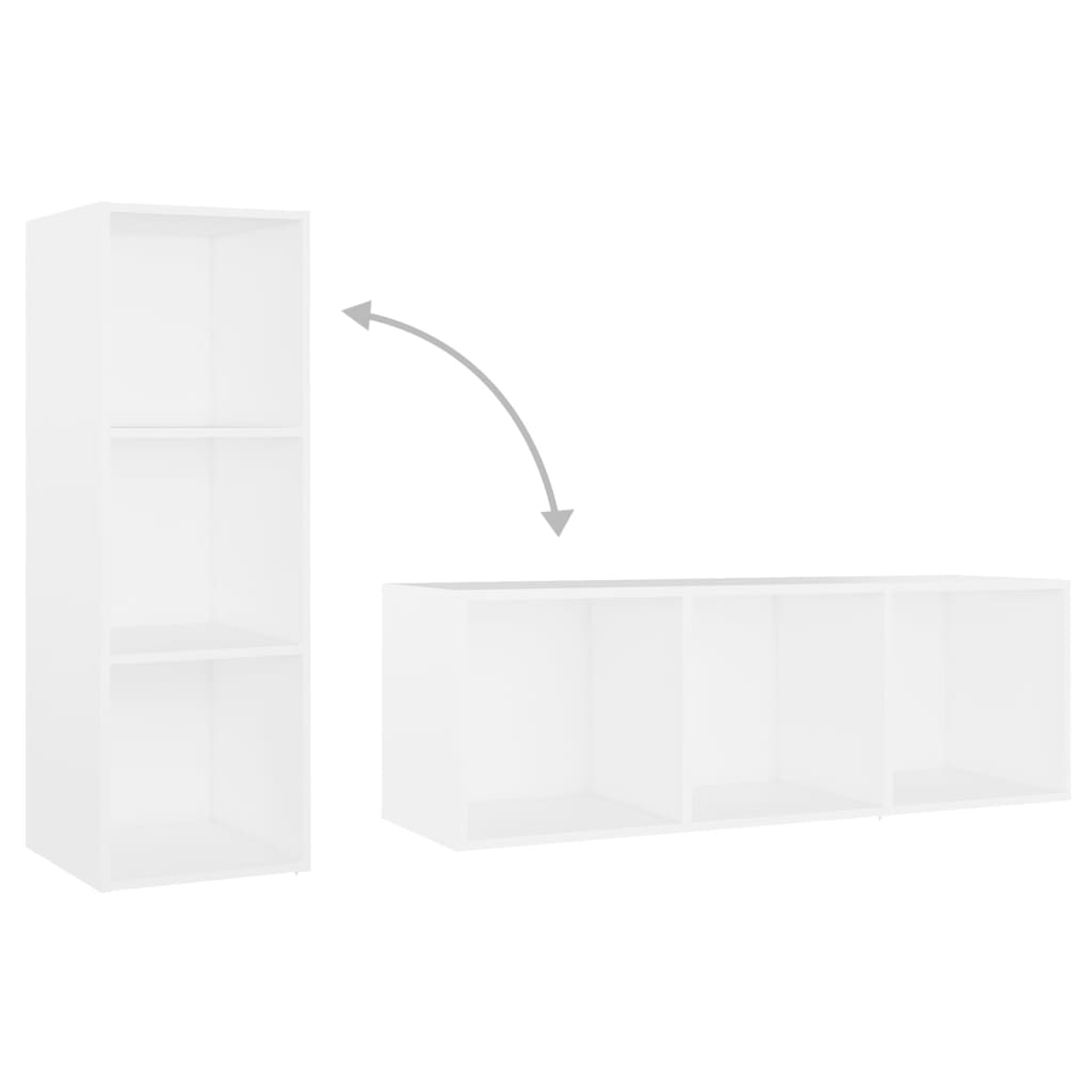 vidaXL Set de dulapuri TV, 3 piese, alb, lemn prelucrat vidaXL Set de dulapuri TV, 3 piese, alb, lemn prelucrat