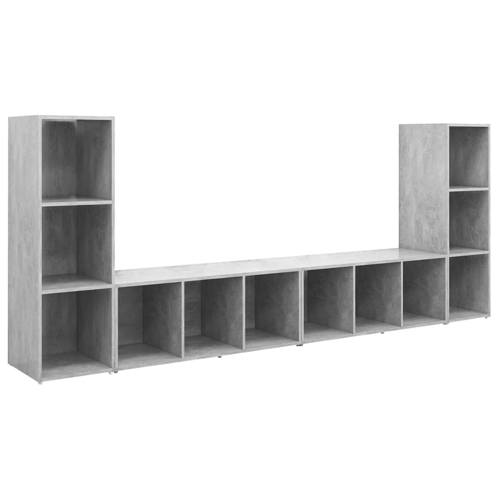 vidaXL Dulapuri TV, 4 buc., gri beton, 107x35x37 cm, lemn prelucrat