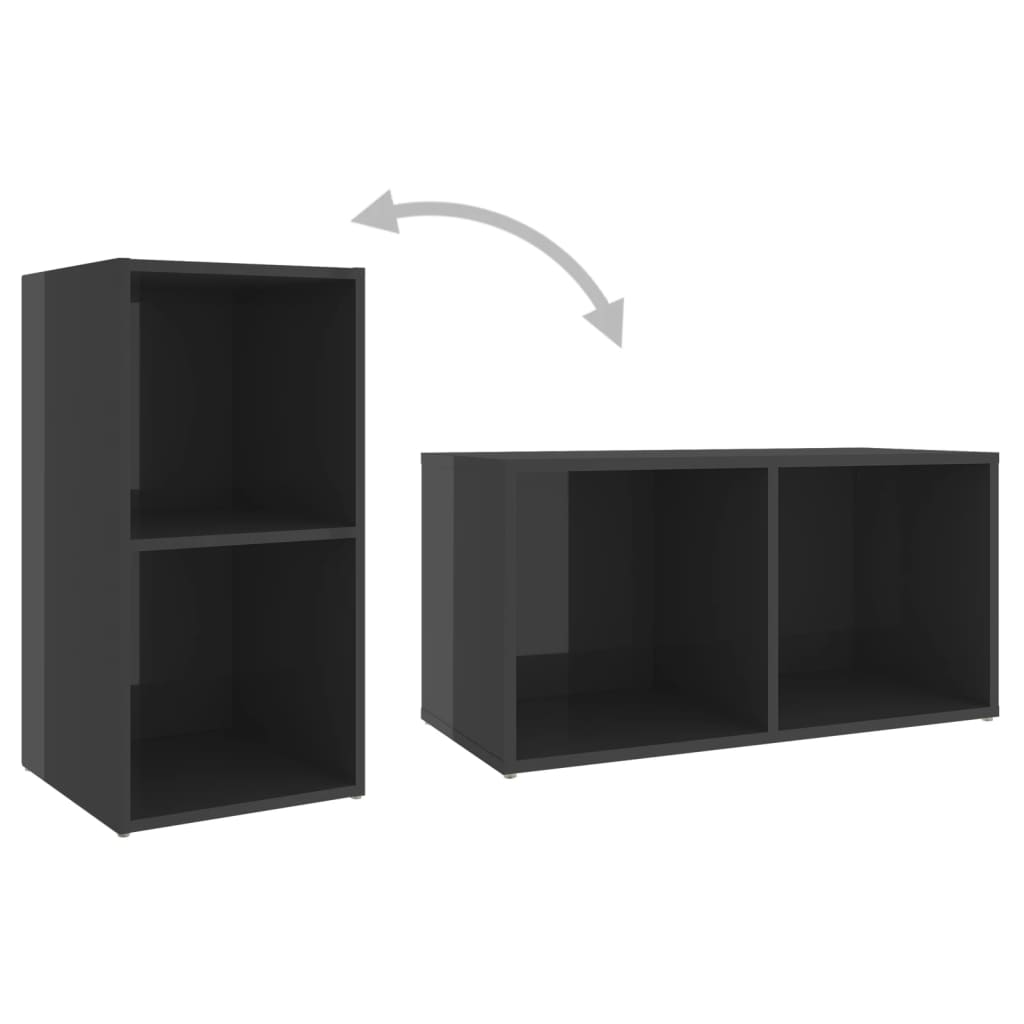 vidaXL Set de dulapuri TV, 6 piese, gri extralucios, lemn prelucrat vidaXL Set de dulapuri TV, 6 piese, gri extralucios, lemn prelucrat