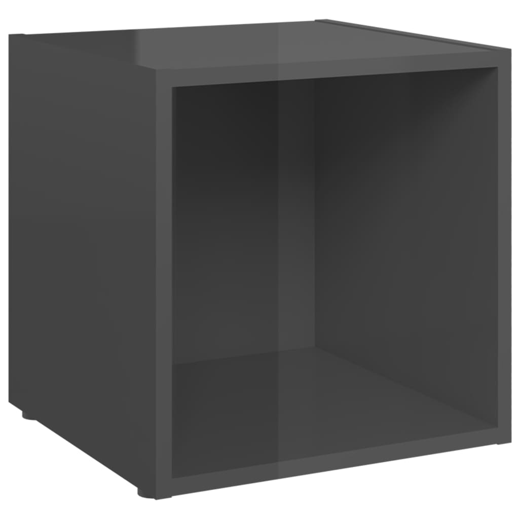 vidaXL Set de dulapuri TV, 6 piese, gri extralucios, lemn prelucrat vidaXL Set de dulapuri TV, 6 piese, gri extralucios, lemn prelucrat