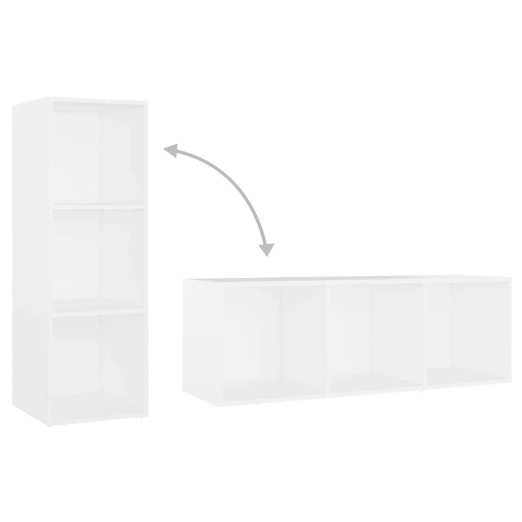 vidaXL Set de dulapuri TV, 3 piese, alb, lemn prelucrat vidaXL Set de dulapuri TV, 3 piese, alb, lemn prelucrat