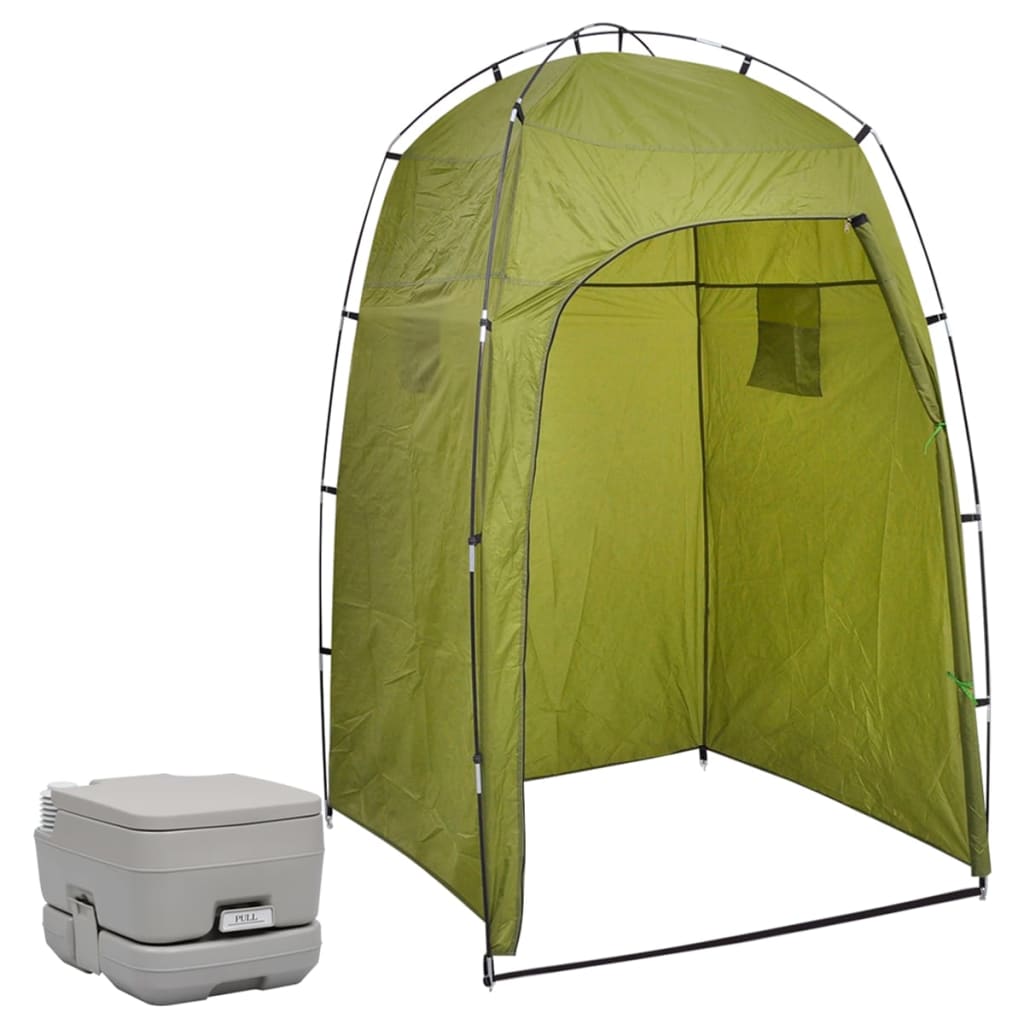 vidaXL Toaletă portabilă de camping cu cort, 10+10 L vidaXL Toaletă portabilă de camping cu cort, 10+10 L