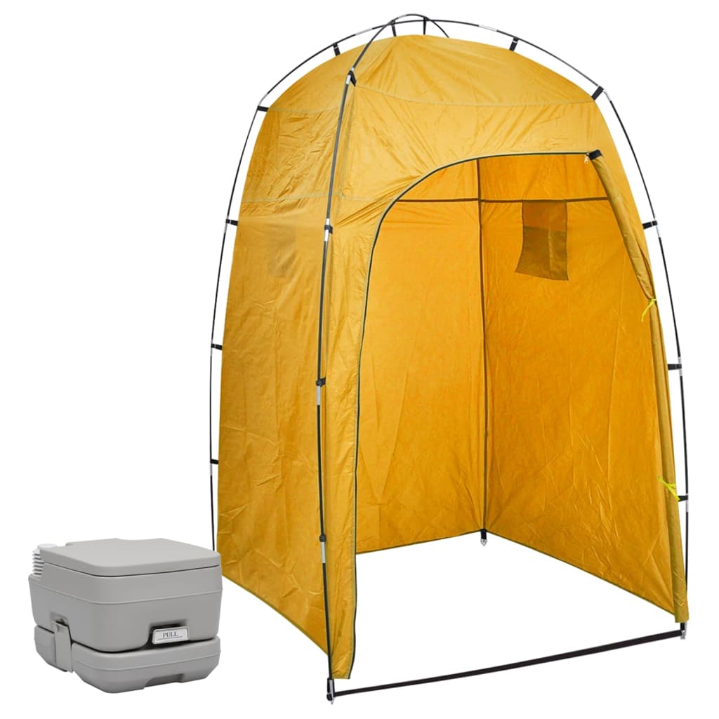 vidaXL Toaletă portabilă de camping cu cort, 10+10 L vidaXL Toaletă portabilă de camping cu cort, 10+10 L