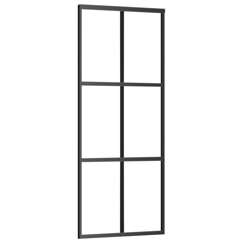 vidaXL Ușă glisantă cu set feronerie, 76x205 cm, sticlă ESG/aluminiu vidaXL Ușă glisantă cu set feronerie, 76x205 cm, sticlă ESG/aluminiu