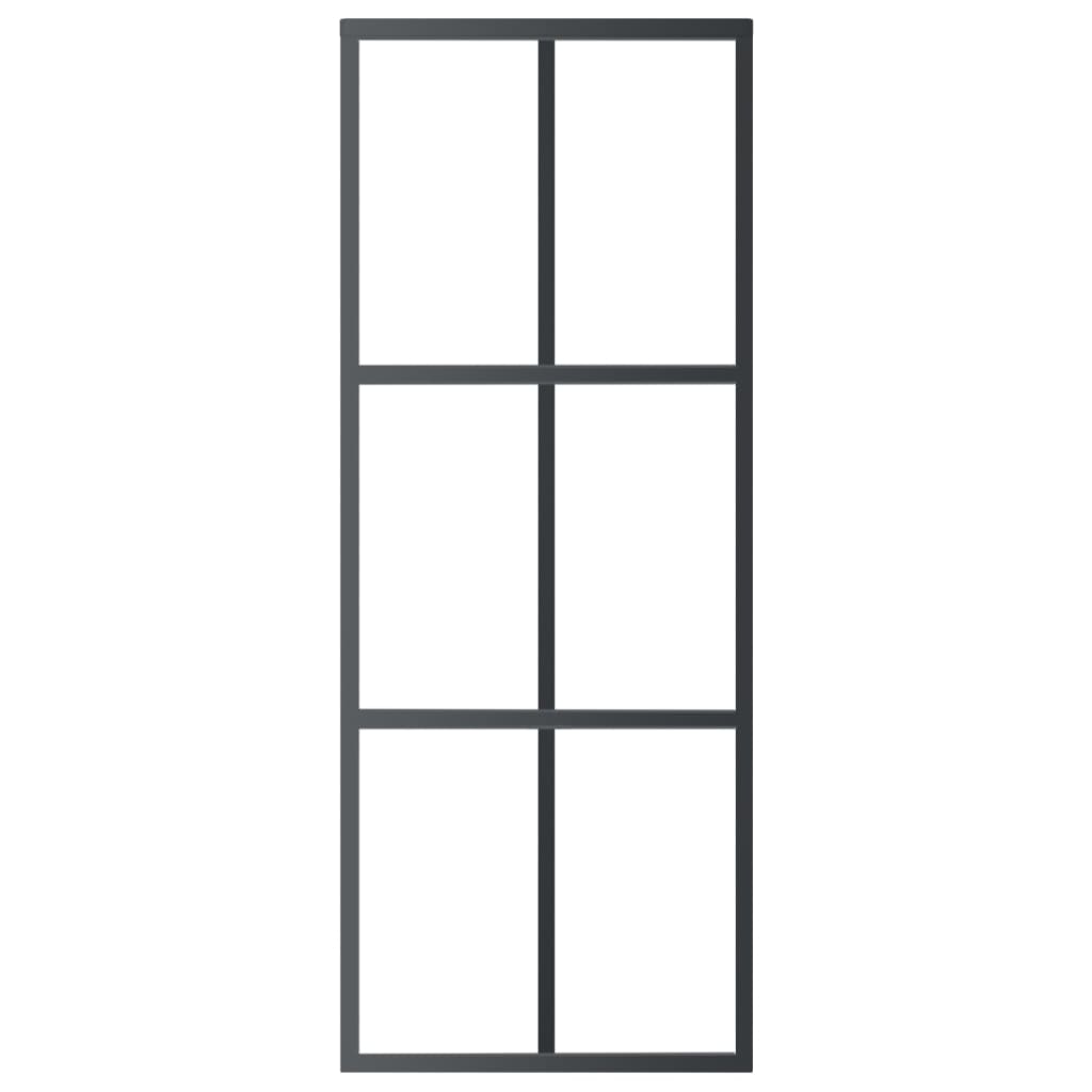 vidaXL Ușă glisantă cu set feronerie, 76x205 cm, sticlă ESG/aluminiu vidaXL Ușă glisantă cu set feronerie, 76x205 cm, sticlă ESG/aluminiu