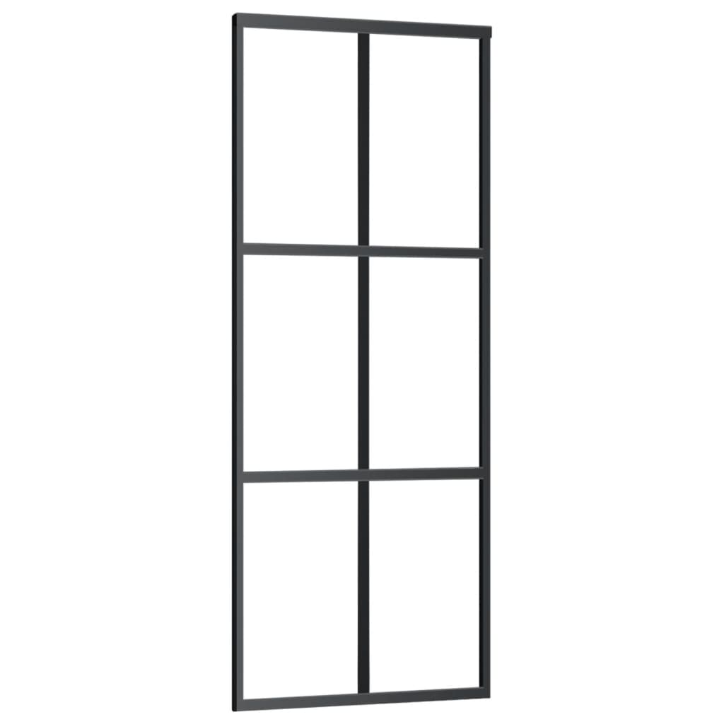 vidaXL Ușă glisantă cu set feronerie, 76x205 cm, sticlă ESG/aluminiu vidaXL Ușă glisantă cu set feronerie, 76x205 cm, sticlă ESG/aluminiu