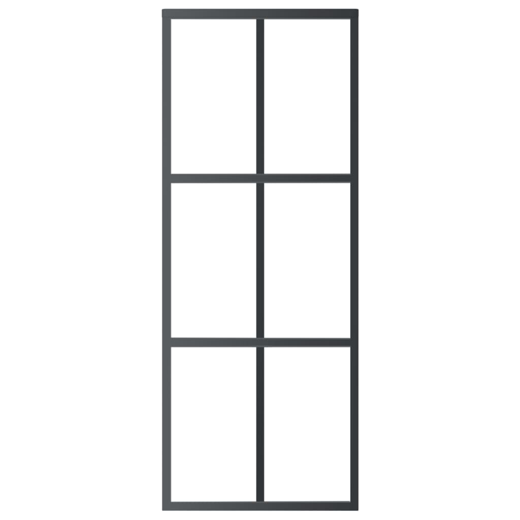 vidaXL Ușă glisantă cu set feronerie, 76x205 cm, sticlă ESG/aluminiu vidaXL Ușă glisantă cu set feronerie, 76x205 cm, sticlă ESG/aluminiu